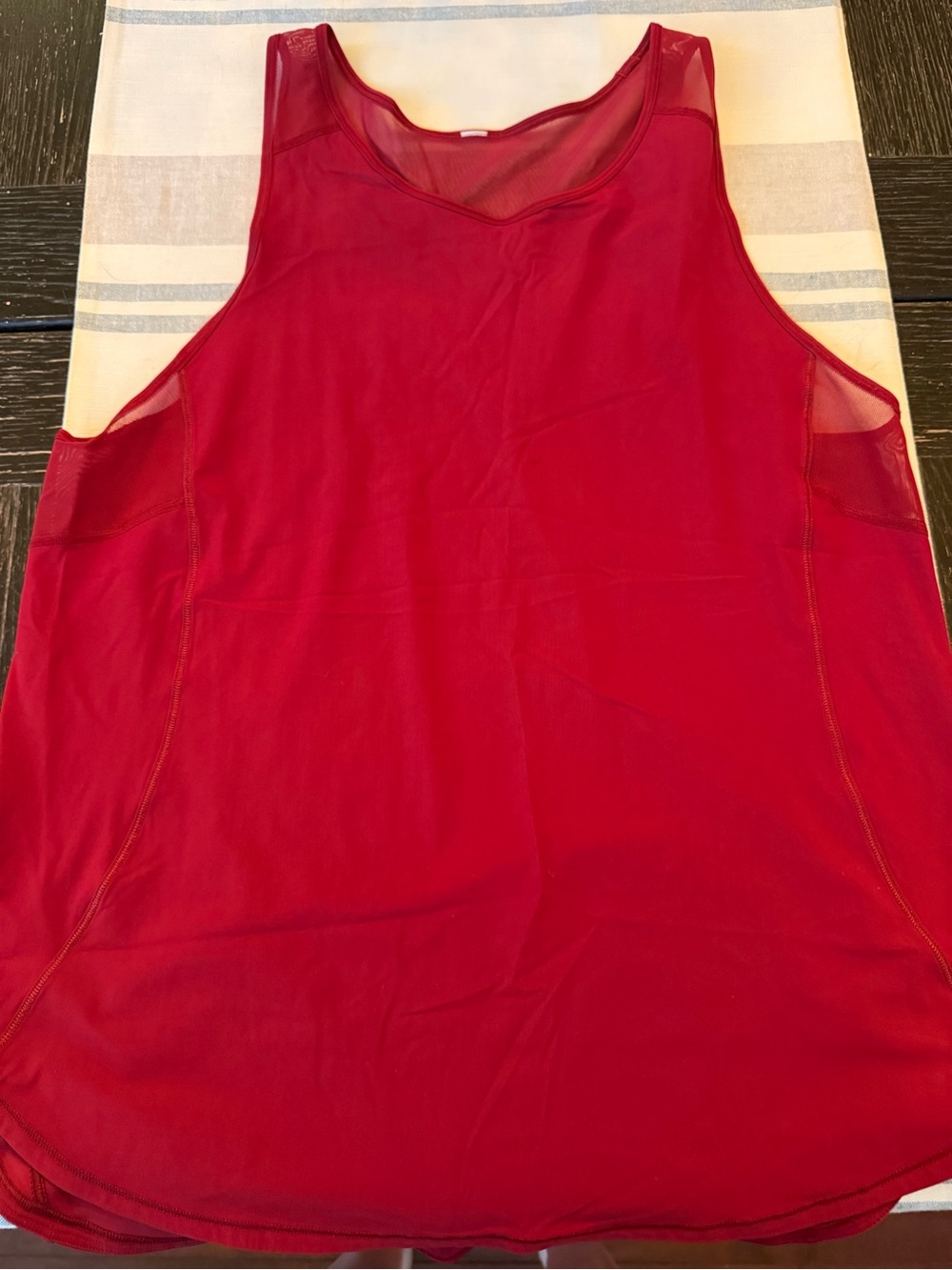lululemon athletica Crimson Red Mesh Panel Tank